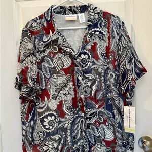 New Alfred Dunner blouse button up size 18W